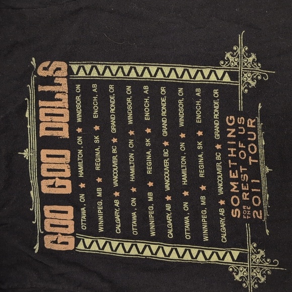 Rare! Goo Goo Dolls 2011 Canada Tour T-Shirt Something For The Rest Of Us Album - Picture 5 of 6